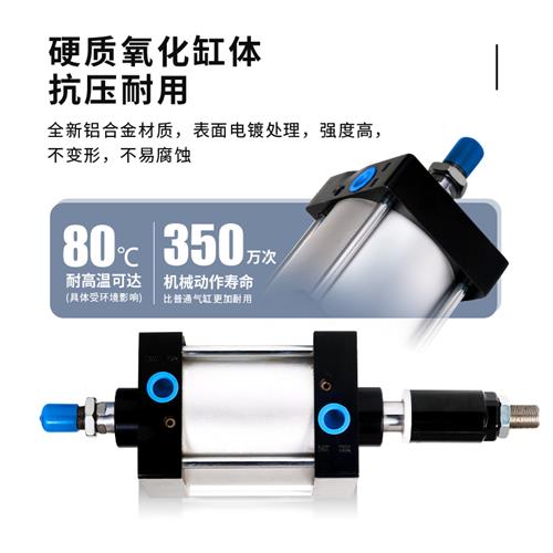 SCJ标准气缸可调行程双32/40/50/63/80/100*25/50/75/100/125-S