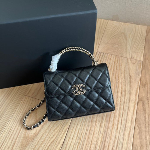 小香风kelly小废包鱼子酱牛皮2025年新款女包菱格链条斜挎手提包