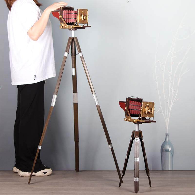 仿真老式支架照相机模型怀旧老物件复古店铺影院装饰摆设摄影道具