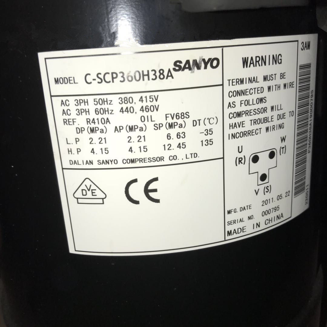 C-SCP400H38M原装三洋压缩机C-SCP400H38A C-SCP360H38A