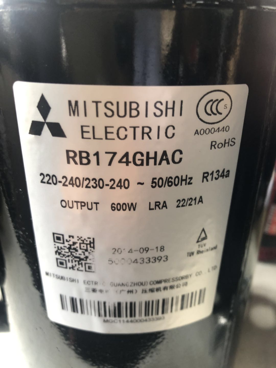 全新RB174GNR RB173NPF RB174GHAC原装三菱空调制冷压缩机