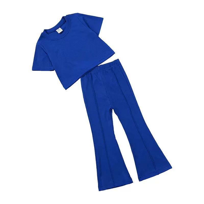 KIDS GIRLS SUMMER OUTFIT TODDLER SHORT SLEEVE T-SHIRT OPS +