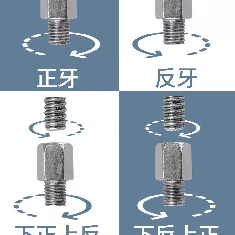 电动摩托车反光镜转换增高螺丝电动车后视镜10mm转8mm正丝转接头
