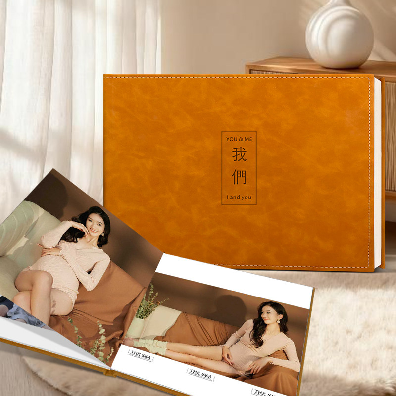皮面精装孕妇写真相册照片书相册影集孕妇纪念册设计定制打印成册
