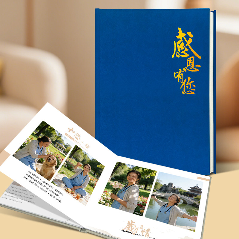 感恩老师退休纪念册皮质面医生护士退休照片书相册影集册定制制作