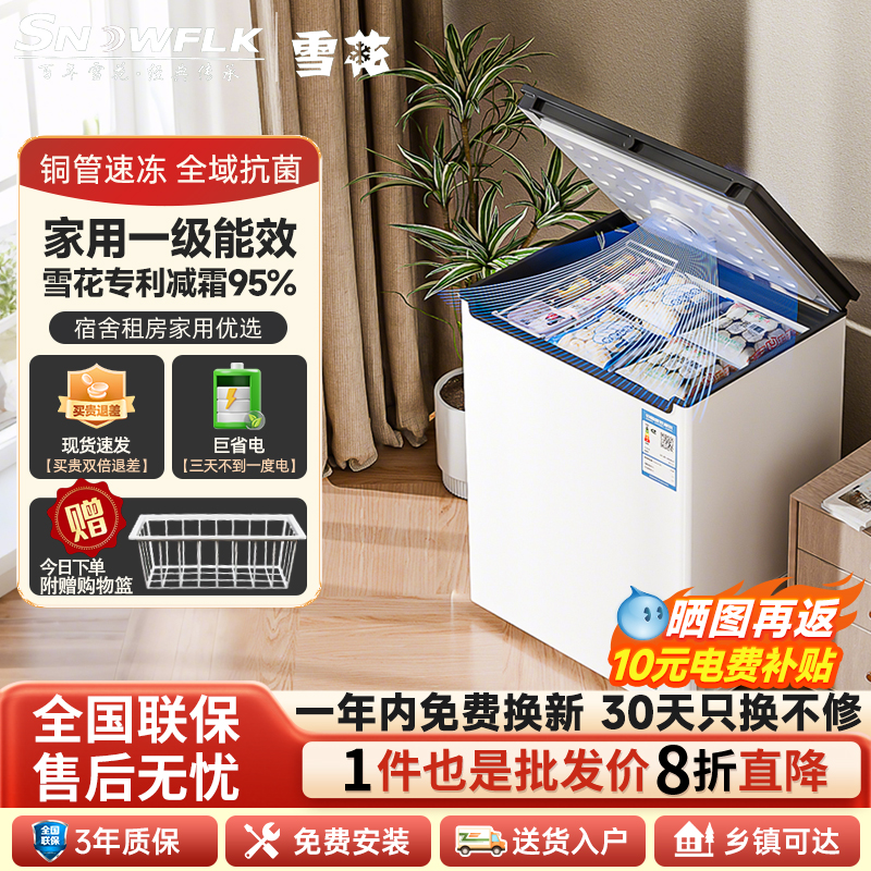 雪花小冰柜家用迷你单双温冰柜