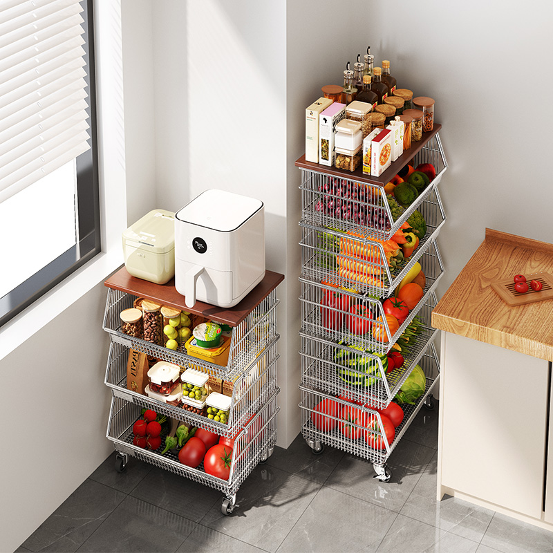 环图不锈钢置物架厨房收纳架菜篮