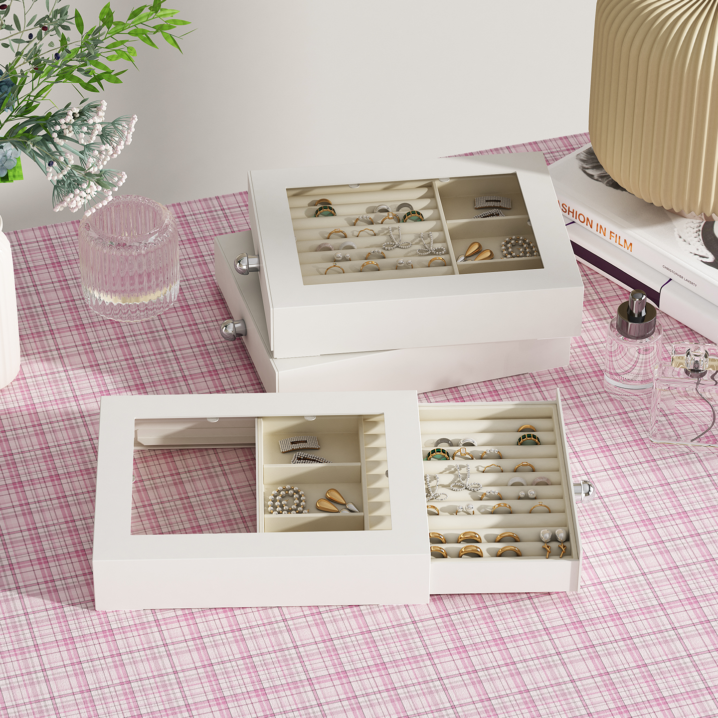 环图首饰盒多层存放盒收纳柜