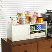 环图防尘桌面餐柜客厅杯子收纳层架咖啡台面置物架分层茶杯收纳柜