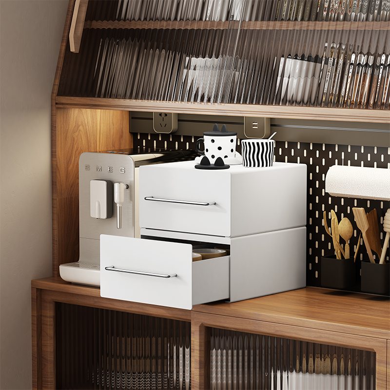 环图奶油风杯子桌面置物架