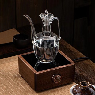 玻璃执壶仿宋贵妃酒壶高硼硅茶壶 泡绿茶长嘴透明烧水水壶单壶