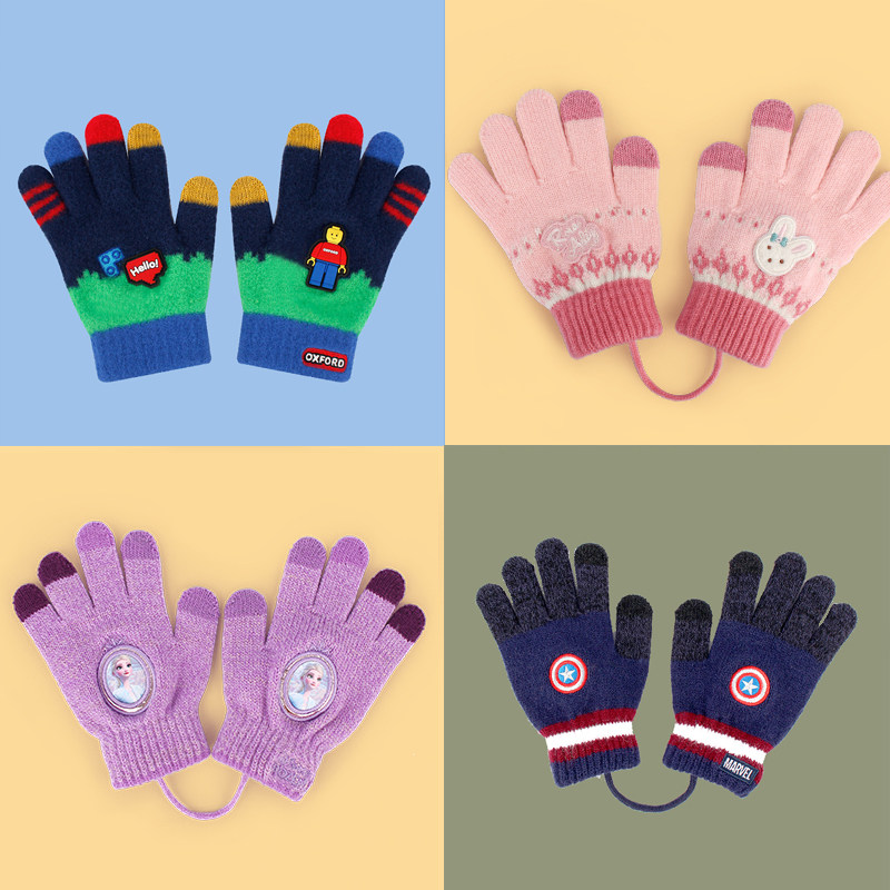 winghouse官方儿童五指针织手套