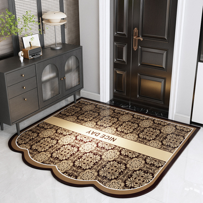 简约法式科技皮地垫入户裁剪门垫可擦浴室进门脚垫家用耐脏防滑