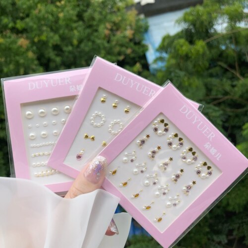 美甲钻贴贴纸高端超闪立体美甲钻贴贴纸饰品脸部指甲钻石装饰奢华