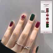 清仓价 显白凝胶指贴法式 免烤灯棋盘格美甲贴纸持久防水时尚 爆款