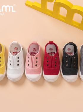 m1m2西班牙童鞋2025春秋男女童宝宝有机棉布鞋一脚蹬帆布鞋M20566