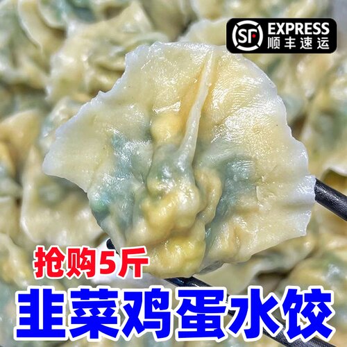 韭菜鸡蛋素馅水饺速食快餐