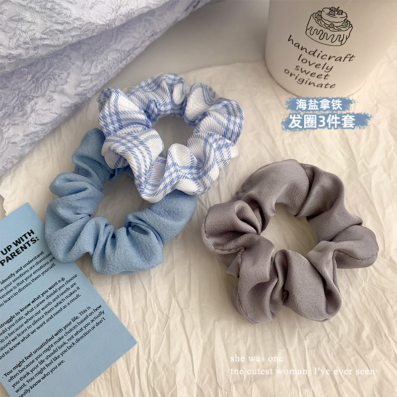海盐拿铁大肠发圈韩系慵懒风发绳女高级感洋气时尚肥肠圈头绳发饰