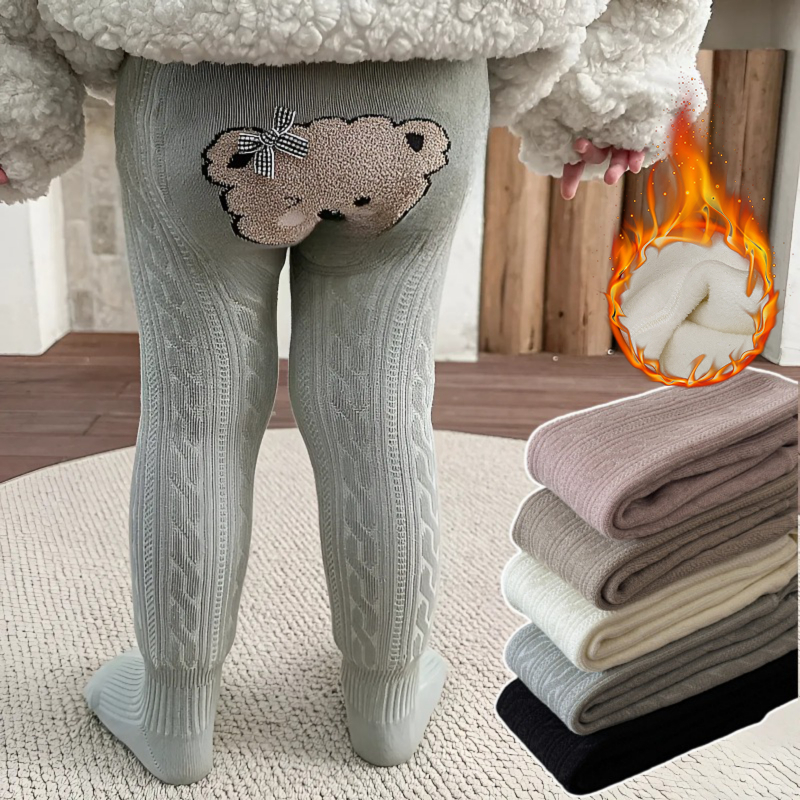 婴儿童加绒大pp打底裤秋冬款宝宝加厚连裤袜子女童保暖屁屁连体袜