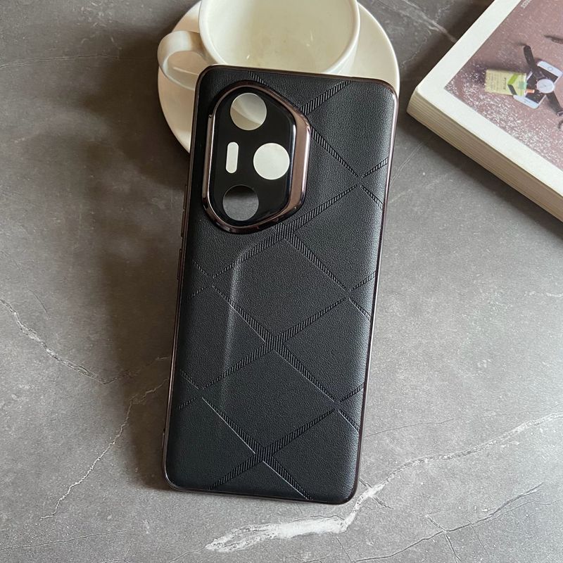 简约商务个性创意电镀菱格皮纹男女款适用荣耀300pro手机壳防摔保