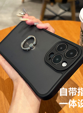 自带指环适用iQOO新款iqoo12手机壳13pro暗黑色neo9保护套spro+防摔爱酷10男女z9个性Turbo高级感十超薄S外壳