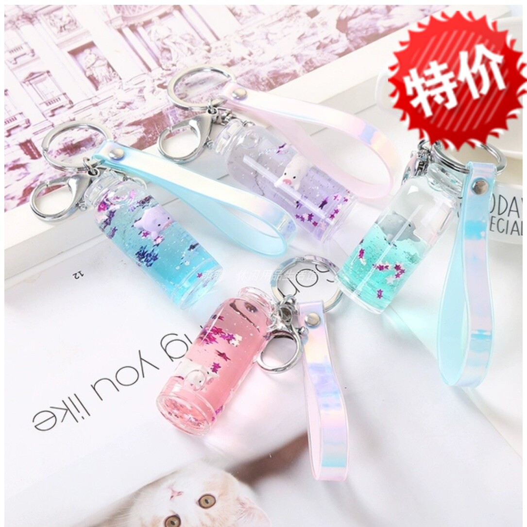 可爱超萌入油小猪漂流瓶钥匙扣女生生日礼物网红同款包包挂件情侣
