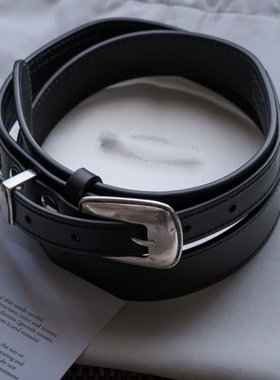 现货】LEM风格25新款手工做旧头层牛皮皮质腰带皮带 男女同款潮流