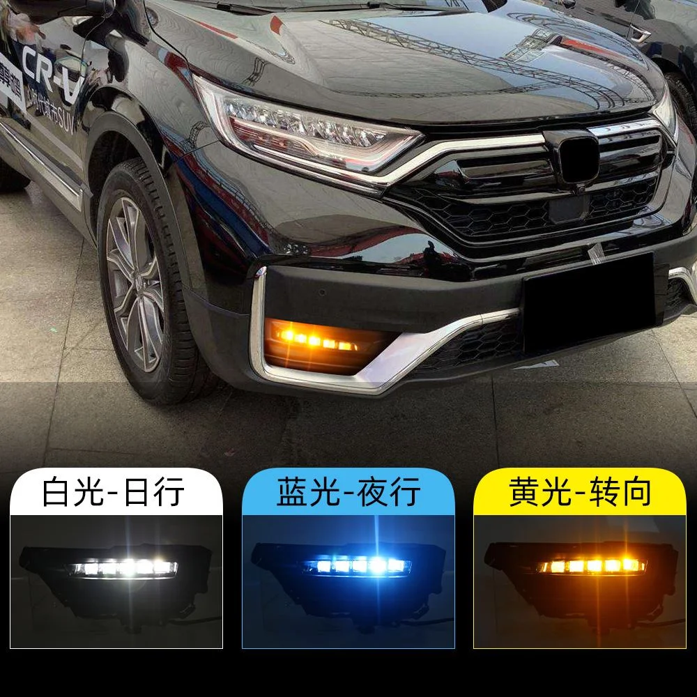 适用于本田21-22款CRV日行灯LED日间行车灯流水转向灯前雾灯总成