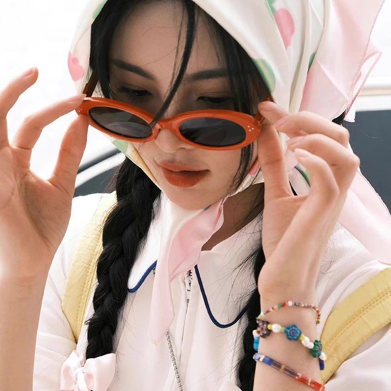 gm新款墨镜女复古椭圆形个性小框杨超越同款辣妹方圆脸太阳眼镜女