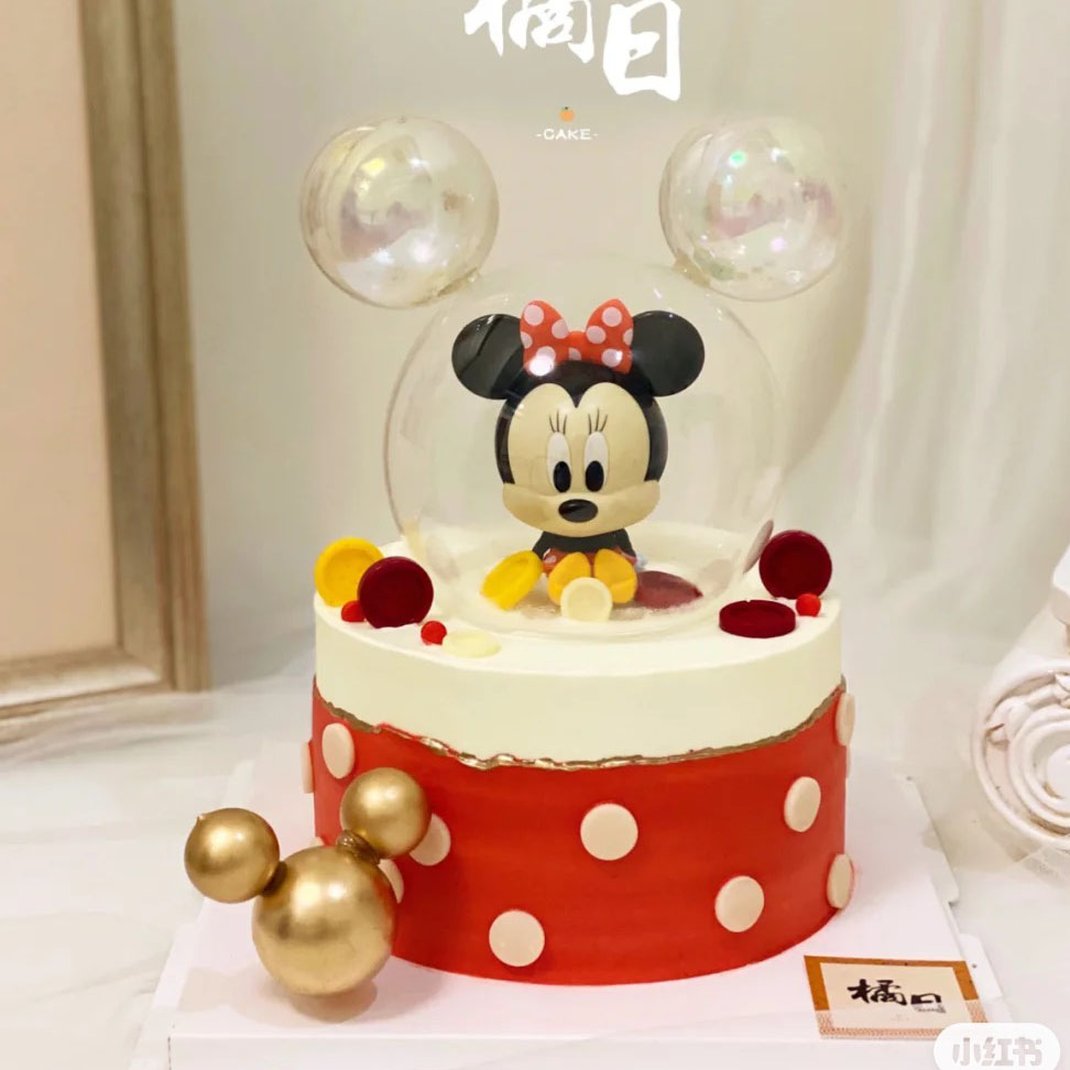 老鼠宝宝透明玻璃球生日蛋糕摆件梦幻水晶球蛋糕装饰纽扣硅胶模具