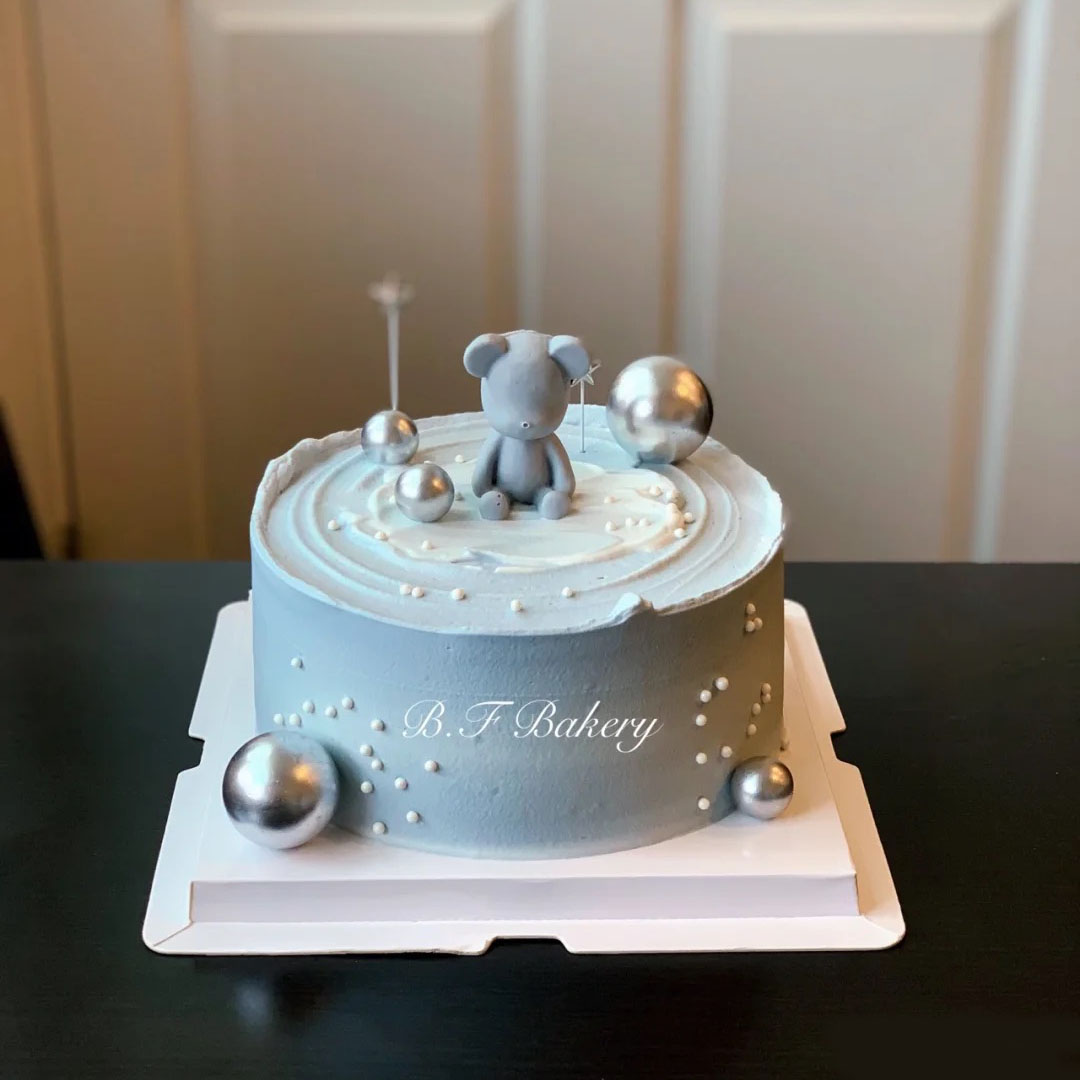 宇宙小熊生日摆件星星烘焙装饰