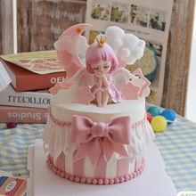 饰 天使翅膀蜜雪儿生日蛋糕摆件卡通可爱女孩梦幻公主烘焙蛋糕装