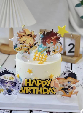 凹凸同人世界立牌蛋糕装饰摆件罗斯嘉德格瑞丹尔尼安修迷动漫插件