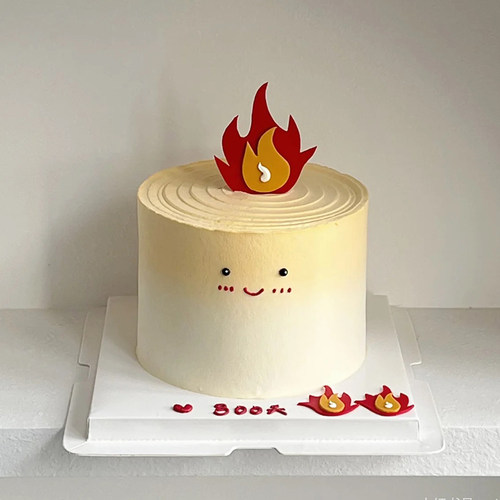 可爱小火苗火焰纪念日蛋糕装饰