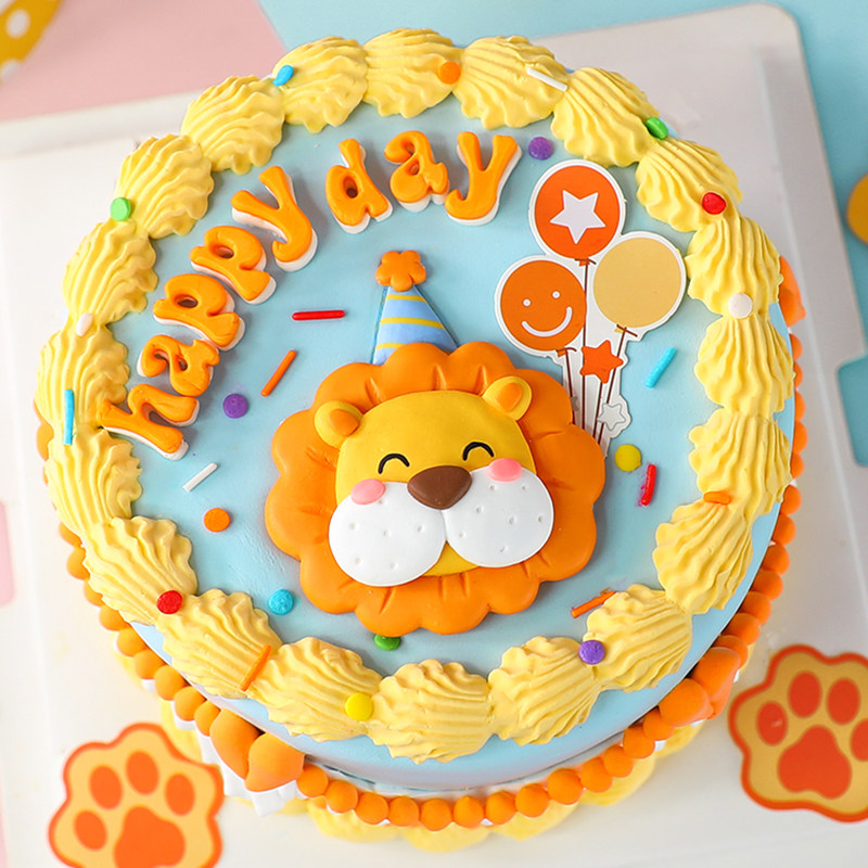狮子座蛋糕装饰摆件生日帽礼帽