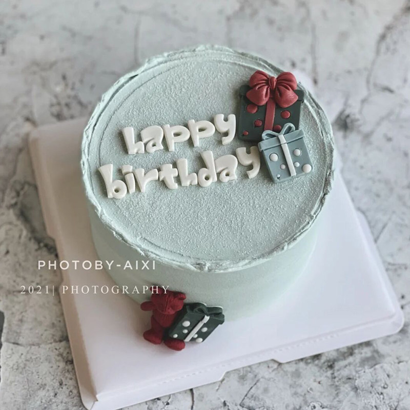 情侣蛋糕装饰摆件小熊礼物盒蝴蝶结恋人生日巧克力翻糖硅胶模具
