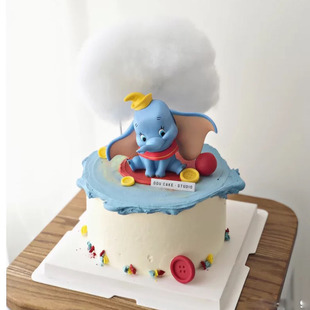 儿童烘焙蛋糕装饰小飞象玩偶摆件  儿童生日情景蛋糕布置大象装扮