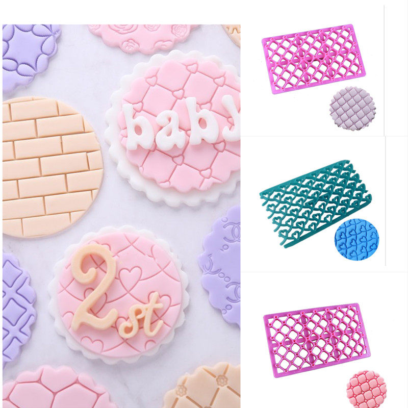 翻糖干佩斯方格爱心砖块印花模具