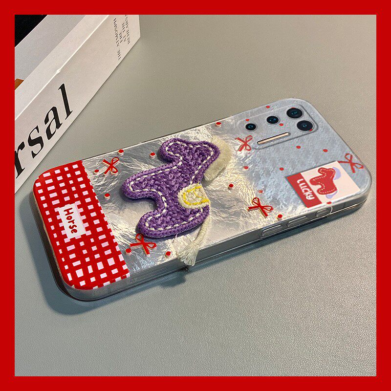 手机壳硅胶冰川纹新年红色2026马