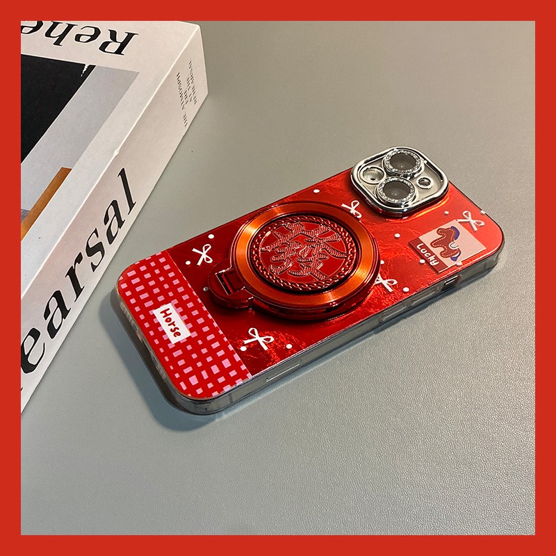 手机壳硅胶冰川纹潮牌新年红色20