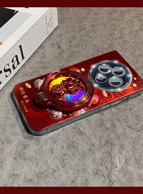 2026红色财神爷适用vivoy500手机壳y300pro立体y200i可旋转y100支架y78+新年y77软y76s十y73s/y70s/y51s/y53s