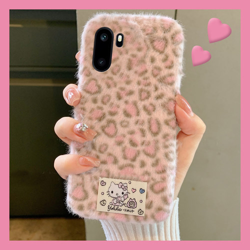 豹纹凯蒂猫贴纸适用oppo一加ace6手机壳ace5至尊版1+15呆萌13毛绒12秋冬季11pro软10/9rt/ace3v/2v/1+oneplus