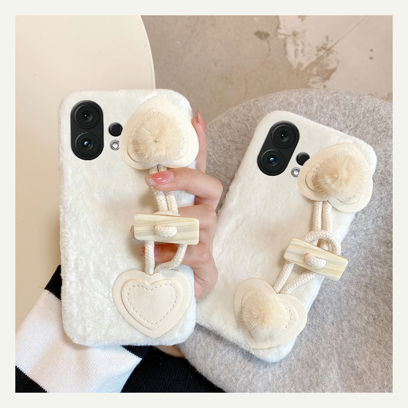 牛角扣手腕带适用vivos30promini手机壳s20纯色s19pro简约s17t秋冬季s16e毛绒t1毛茸茸s15s12s10s9s7s1立体软