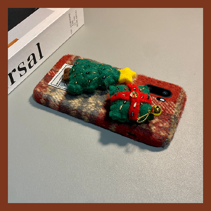 ins风格子圣诞树适用oppo一加ace6手机壳ace5至尊版1+15红色13秋冬季12毛绒11pro/10/9rt/ace3v/2v/1+oneplus