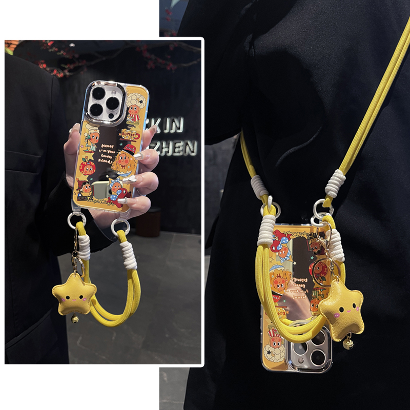趣味星星人适用华为mate70pro+手机壳mete60斜挎mata50可背带m40e挂绳30epor亚克力十镜子hawei镜面电镀硅胶p