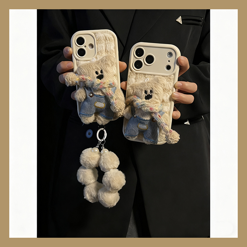 围巾背带裤小熊适用oppoa36手机壳a35立体a11x毛球a9x挂链a31卡通a8可爱a5pro毛绒a7秋冬a3活力版a2软a1/0ppo