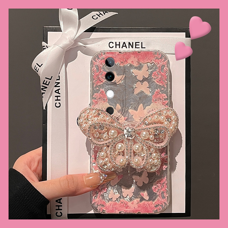 玫瑰蝴蝶适用vivos20手机壳s19pro立体s17t珍珠s16e支架t1碎花s15水钻s12小众s10高级感s9硅胶s7气质s1日韩软