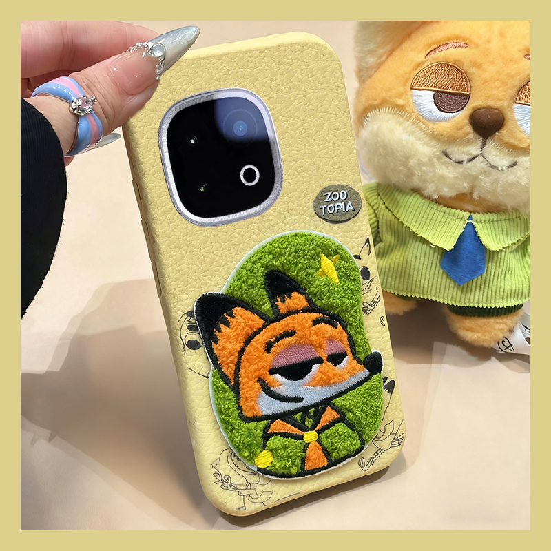 刺绣疯狂动物园适用vivoiqoo15手机壳iqoo13朱迪z10x尼克z9turbo+可爱z8x毛绒z7i卡通z5皮纹z3仿皮u5软u3x十p