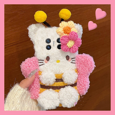 小蜜蜂凯蒂猫适用华为magicv3手机壳magicvs2可爱p50卡通pockets秋冬季matexs2毛绒x5折叠屏x3立体ocket2硬壳