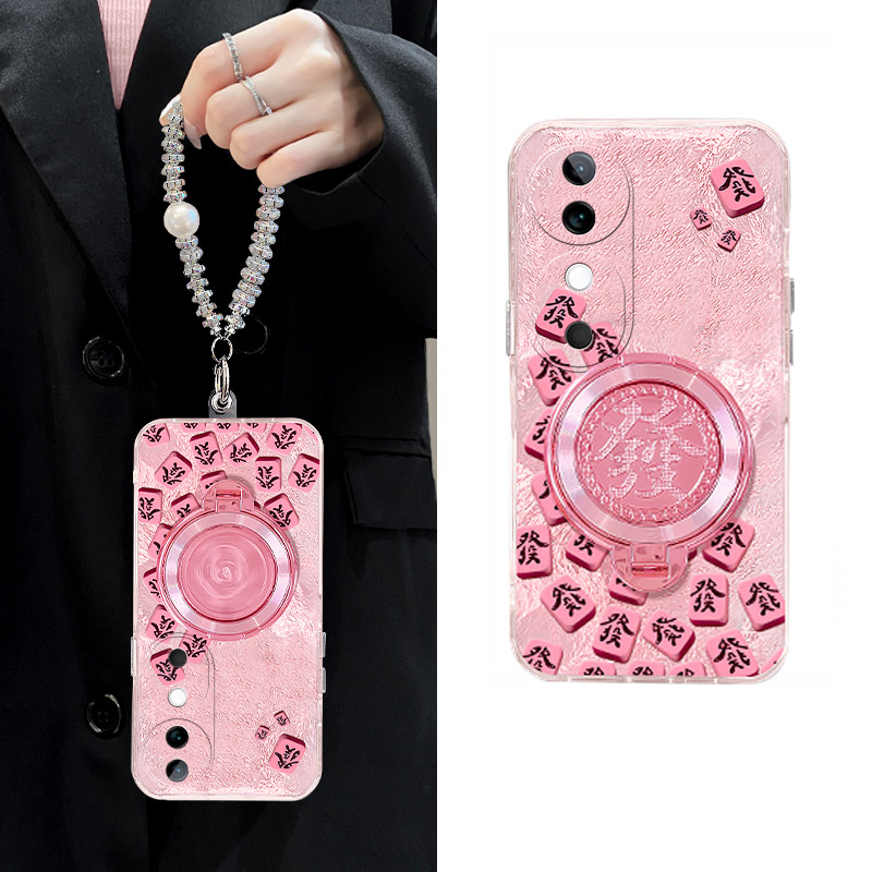 麻将发财适用vivos20手机壳s19pro可旋转s17t立体s16e支架t1喜庆s15新年s12粉色s10挂链s9硅胶s7新款s1日韩软
